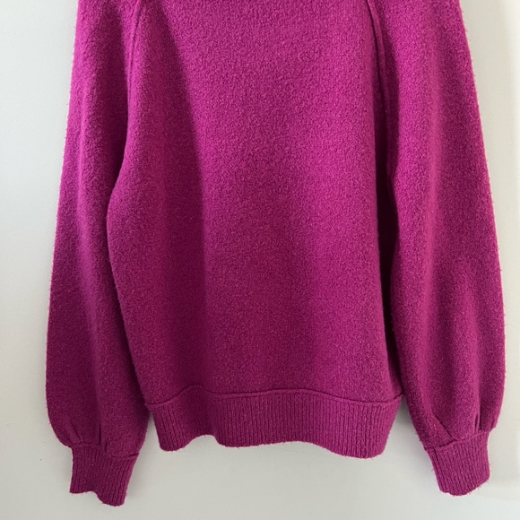 Free People Echo Beach Cowl Neck Wool Blend Sweater In Magenta Size S - Picture 10 of 15